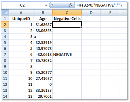 Using IF-THEN-ELSE to Locate Negative Numbers Using IF-THEN-ELSE to Locate Negative Numbers