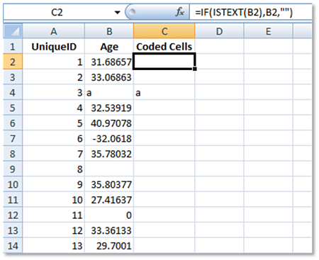 Using IF-THEN-ELSE to Locate Text Cells