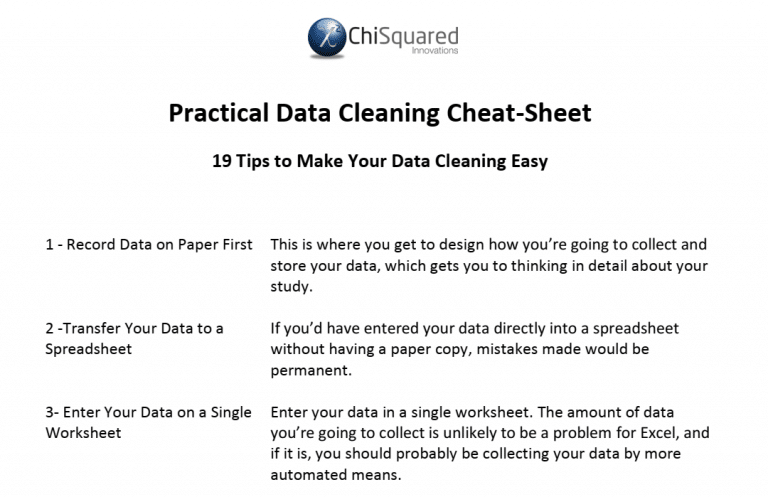 Clean Data Worksheet Pdf Practical Data Cleaning Book | Chi-Squared Innovations